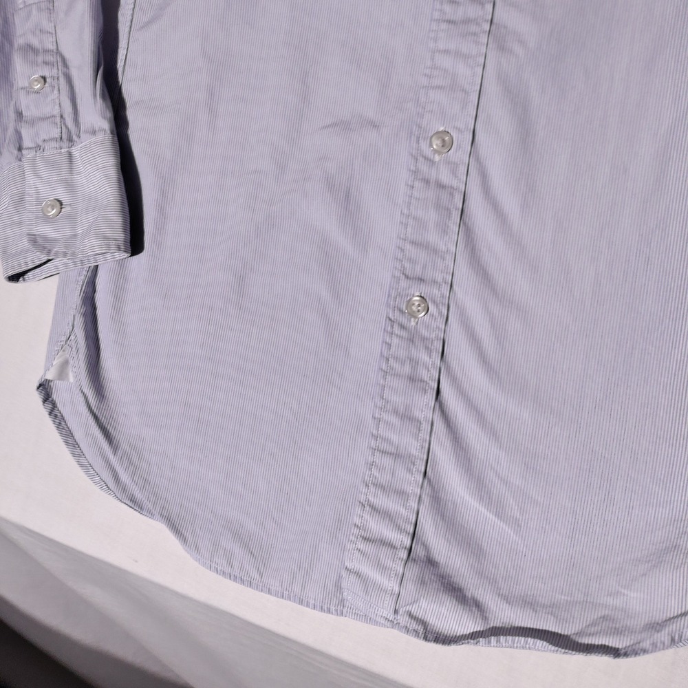 J Crew Ludlow Mens XS Blue Stripe Dress Shirt 120s 2 Ply Cotton Button Down - Picture 11 of 14